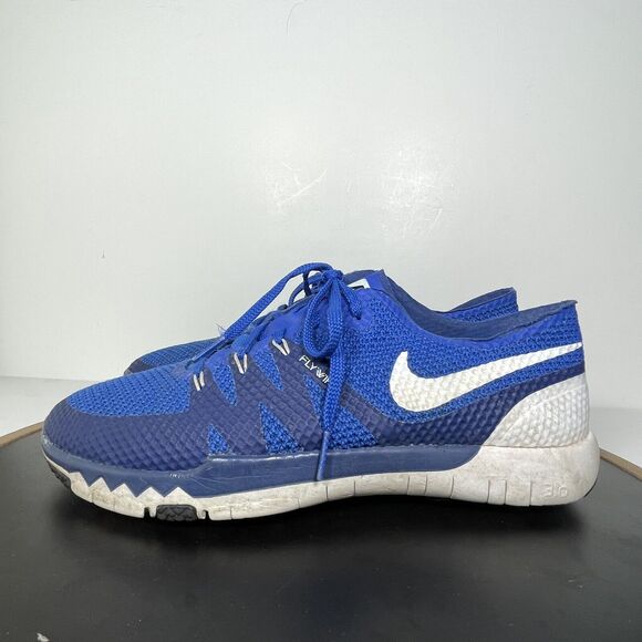 Nike Free Flyknit 3.0 Running Shoes Men 8 Blue White Lightweight Minimal Trainer - Picture 6 of 14